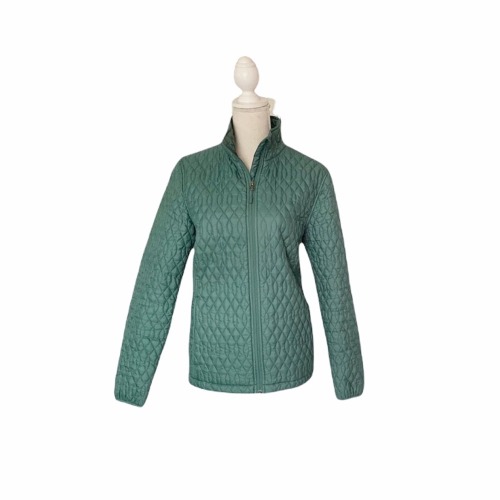 Lands End Green Puffer Jacket Coat Size Medium